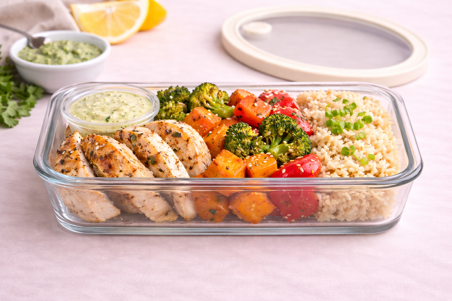 Vershoudbak Plat Lang | 1400ml | Beige-transparant