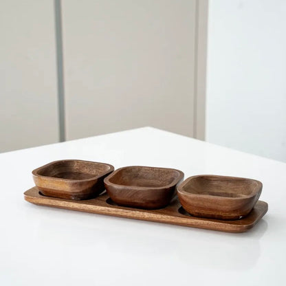 Elore Acacia Snackset Vierkant 3 - Delig