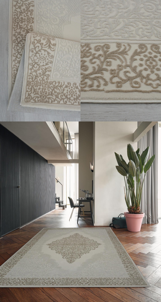 Zafiran Light Taupe Beige Vloerkleed