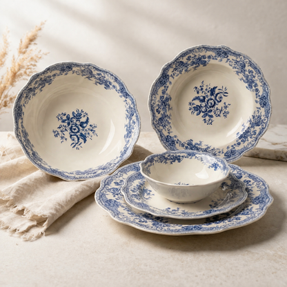 Vintage - Serviesset - 25 Delig - Blauw