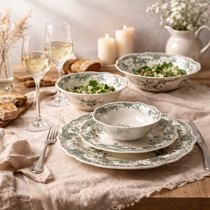 Vintage - Serviesset - 25 Delig - Groen