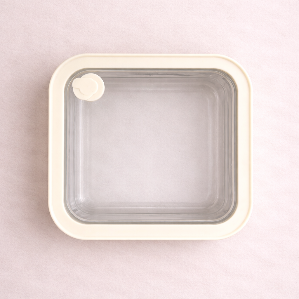 Vershoudbak rechthoekig |  610 ml | Beige-transparant