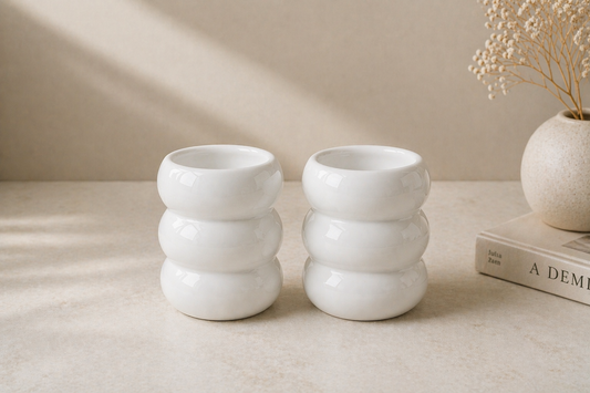 Wave Bubble Mok - Wit - 2 stuks - 400ml