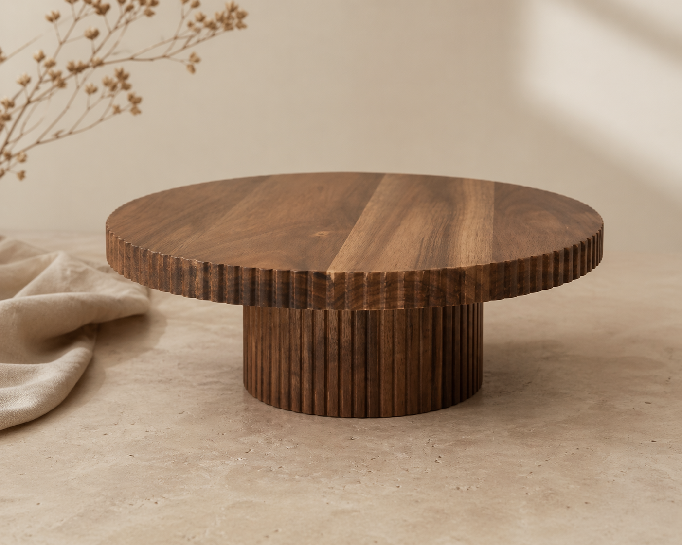 Elora Acacia Serveerplateau  Houten Display Stand 30 cm