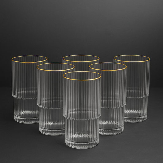 Ribble glazen gold set van 6